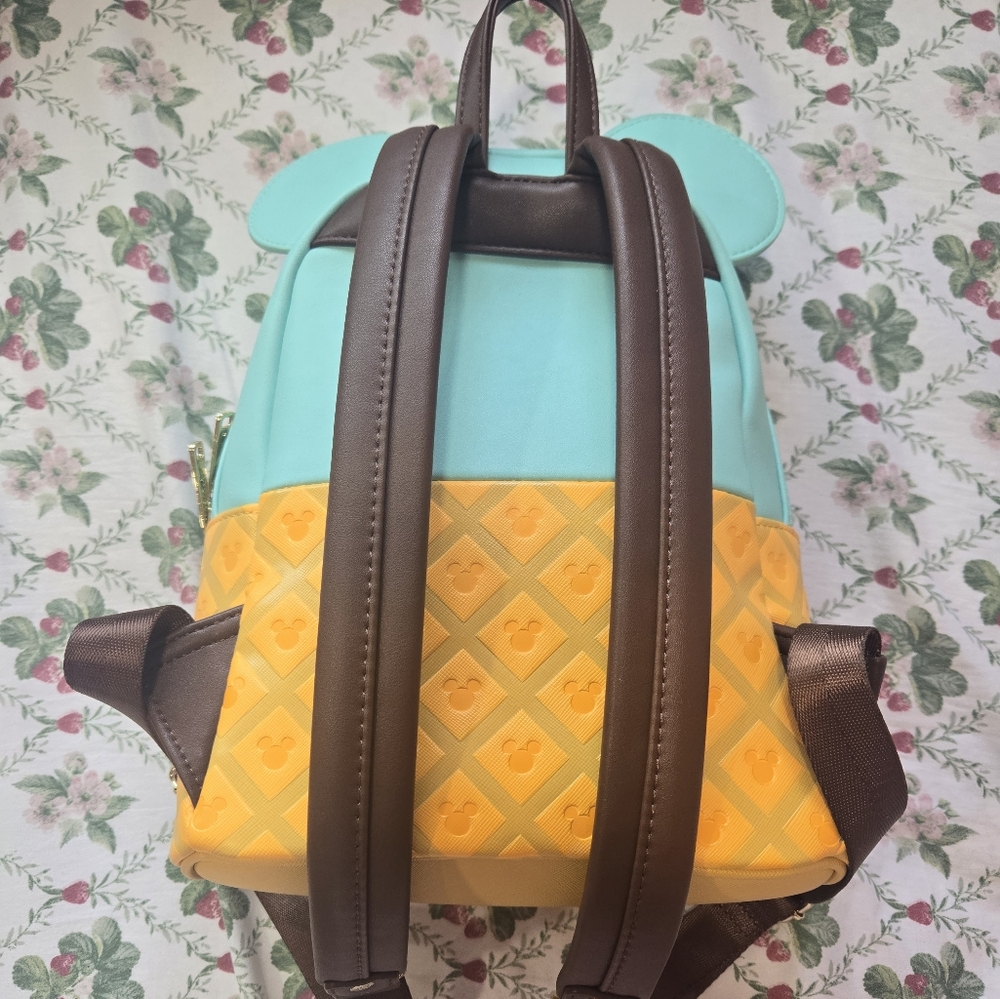 Loungefly Disney Ice Cream Backpack - Brown, Yellow, Blue - Picture 3 of 6
